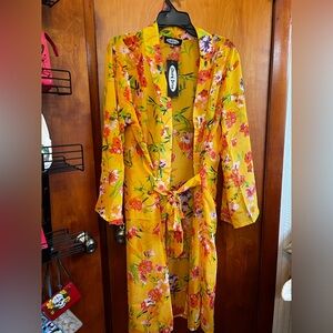 NWT Orange Shore Drive Kimono Robe